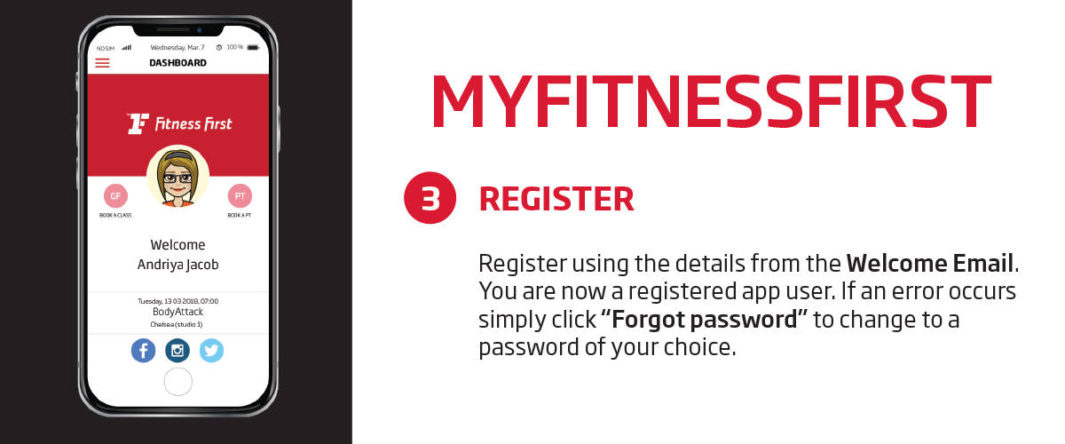 My Fitness First application registration guide