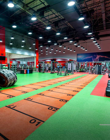open space inside Fitness First club