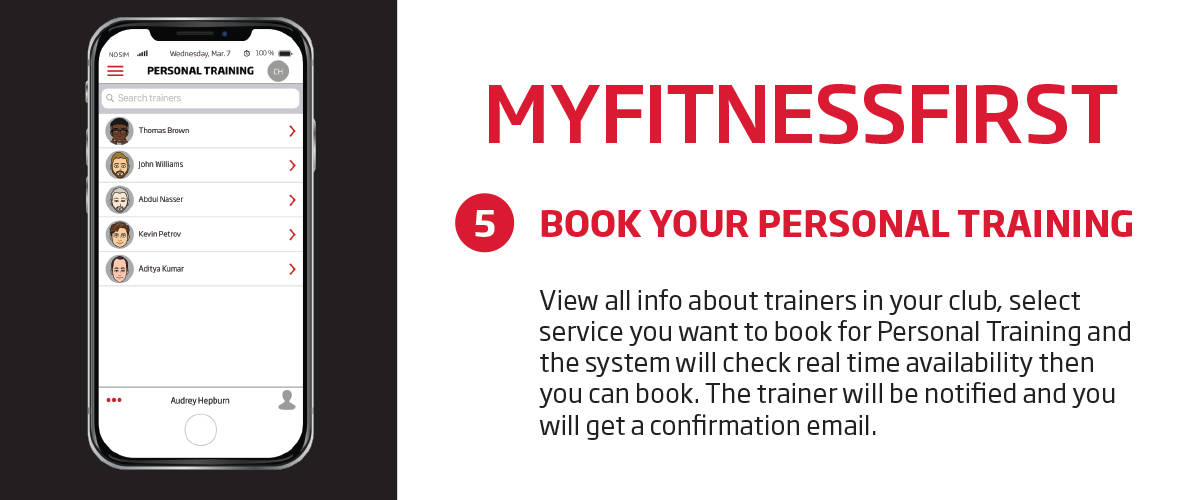 My Fitness First application personal training feature
